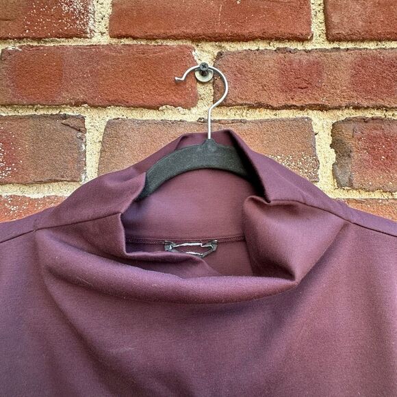 Eileen Fisher $168 Ponte Funnel Neck Top brown women's medium NEW - Picture 2 of 8